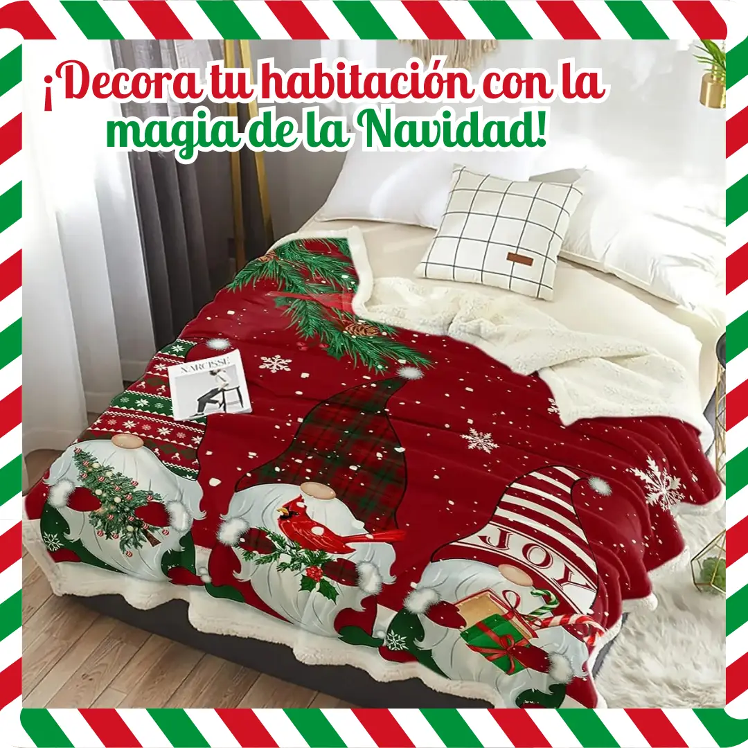 MANTA NAVIDEÑA PARA CAMA DOBLE
