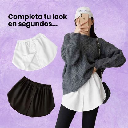 Icone™ WaistSkirt: Elegante falda extensora de blusa con cintura alta para mujer